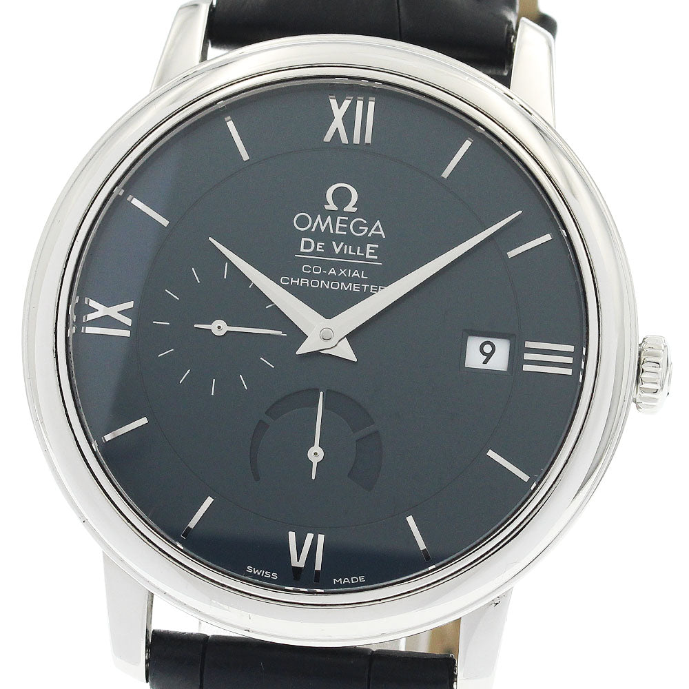 OMEGA De Ville Prestige 424.13.40.21.03.001 Power reserve date Navy Dial Automatic Men's Watch_948217
