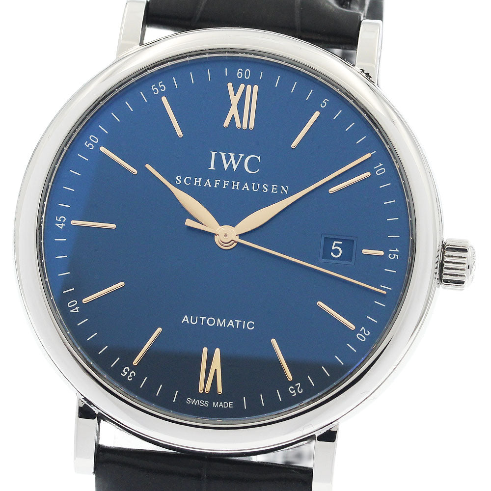 IWC SCHAFFHAUSEN Portofino IW356523 Date Navy Dial Automatic Men's Watch_948220