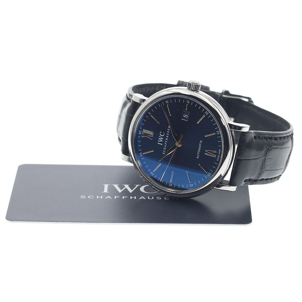 IWC SCHAFFHAUSEN Portofino IW356523 Date Navy Dial Automatic Men's Watch_948220