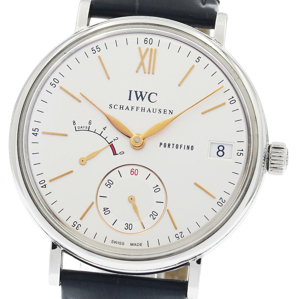 IWC SCHAFFHAUSEN Portofino Handwind 8 Days IW510103 Power reserve date Silver Dial Hand Winding Men's Watch_948222