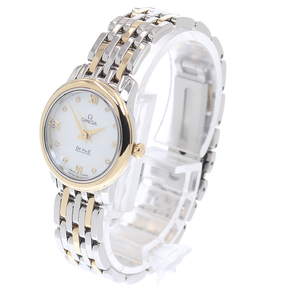 OMEGA De Ville Prestige 424.20.24.60.55.001 8P diamond White shell Dial Quartz Ladies Watch_948235