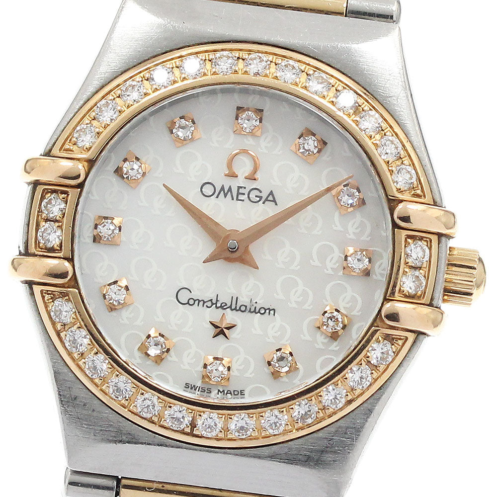 OMEGA Constellation 1360.75 Diamond Bezel 12P Diamond White shell Dial Quartz Ladies Watch_948237