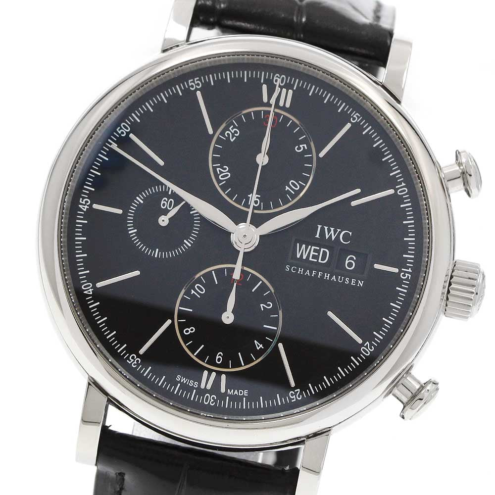 IWC SCHAFFHAUSEN Portofino IW391008 Day-Date Chronograph black Dial Automatic Men's Watch_948242