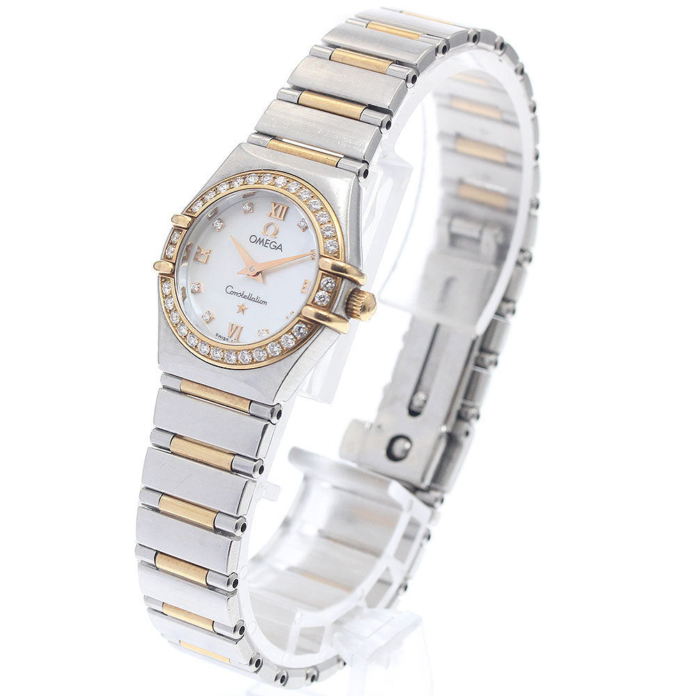 OMEGA Constellation 1360.76 Diamond bezel 8P diamond White shell Dial Quartz Ladies Watch_948255