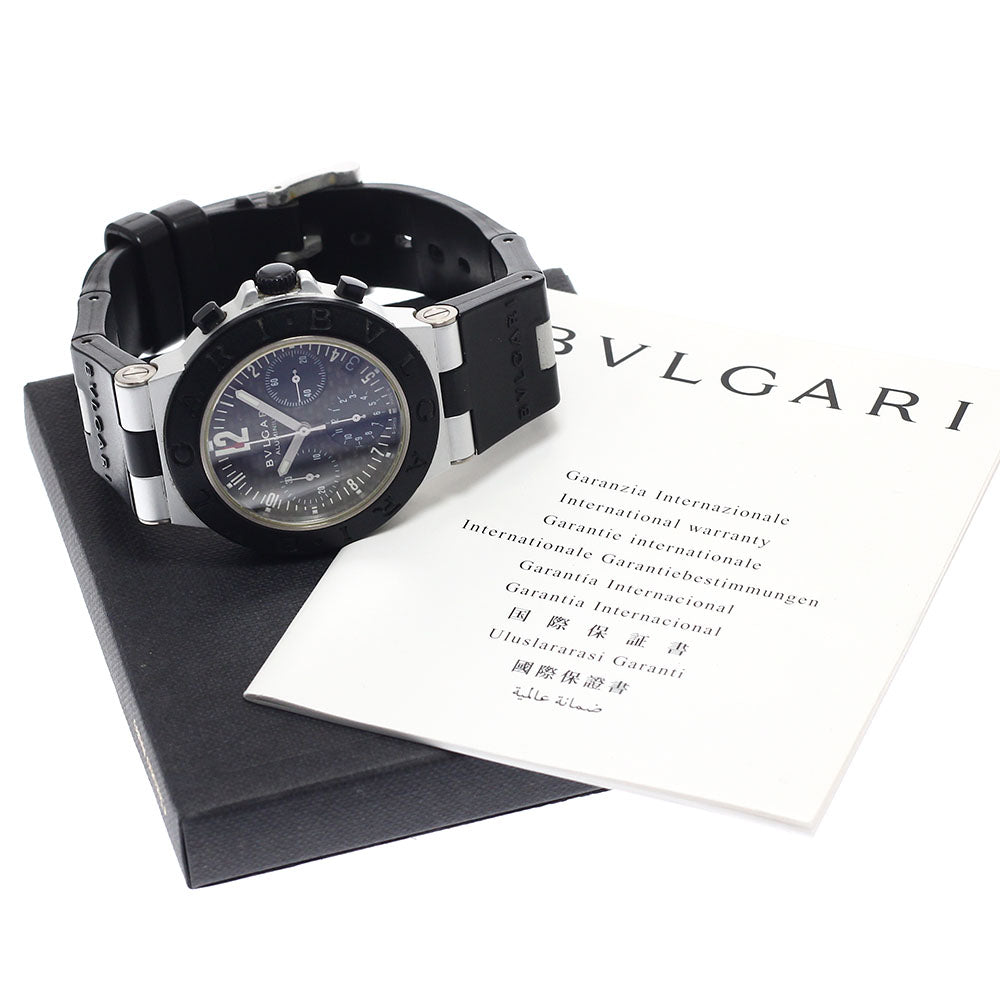 BVLGARI aluminum AC38TA Date Chronograph black Dial Automatic Men's Watch_948277
