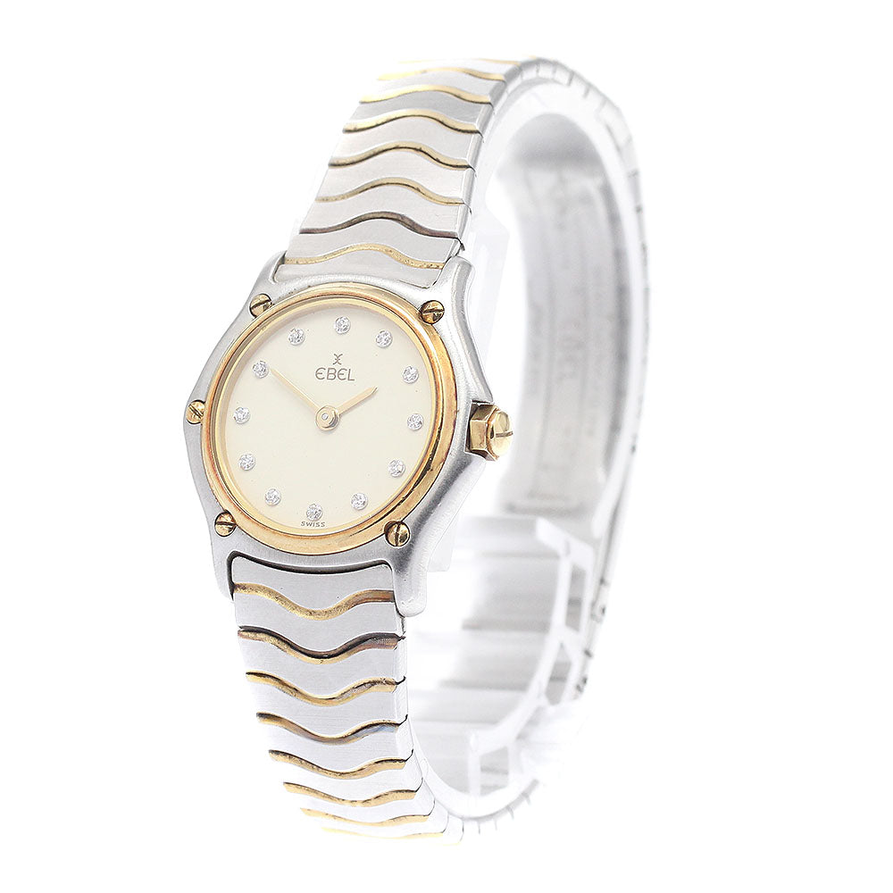 EBEL Classic wave Ref.1057901 12P diamond beige Dial Quartz Ladies Watch_948341