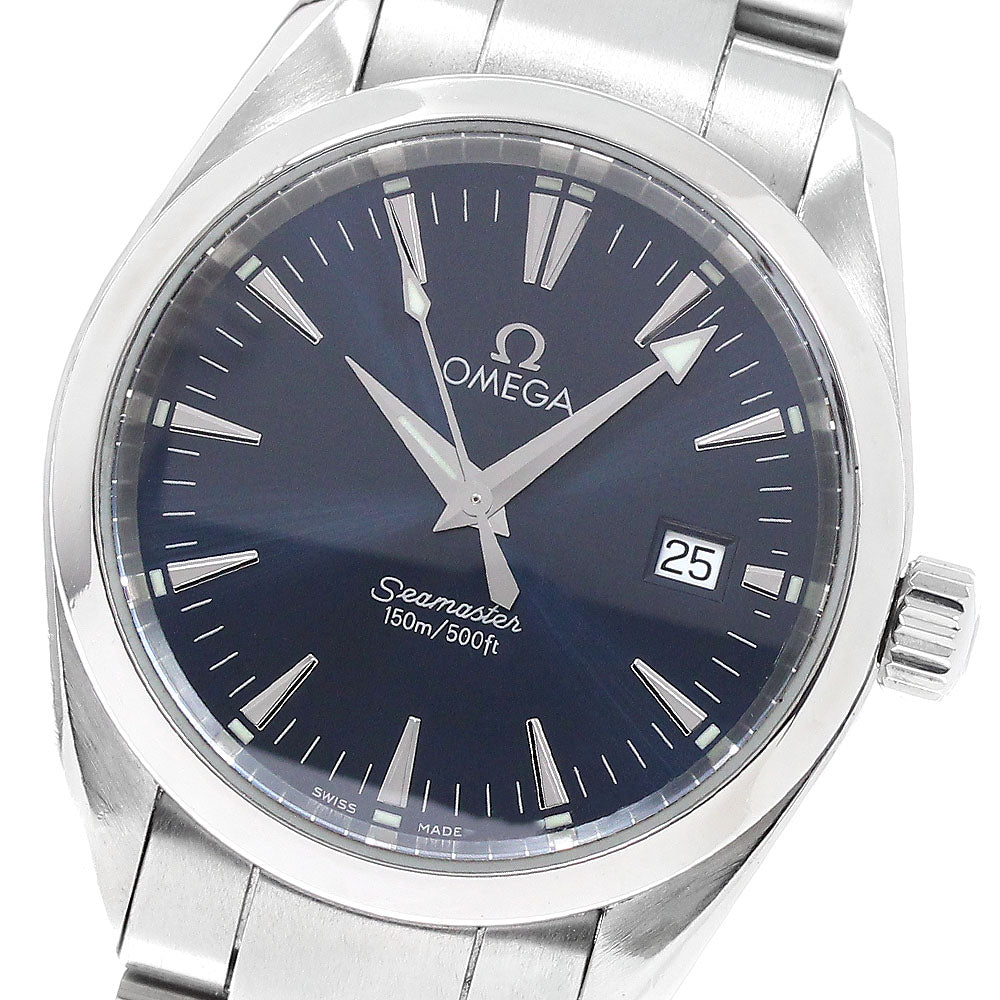 OMEGA Seamaster Aqua Terra 2518.80 Date Navy Dial Quartz Boy's Watch_948355
