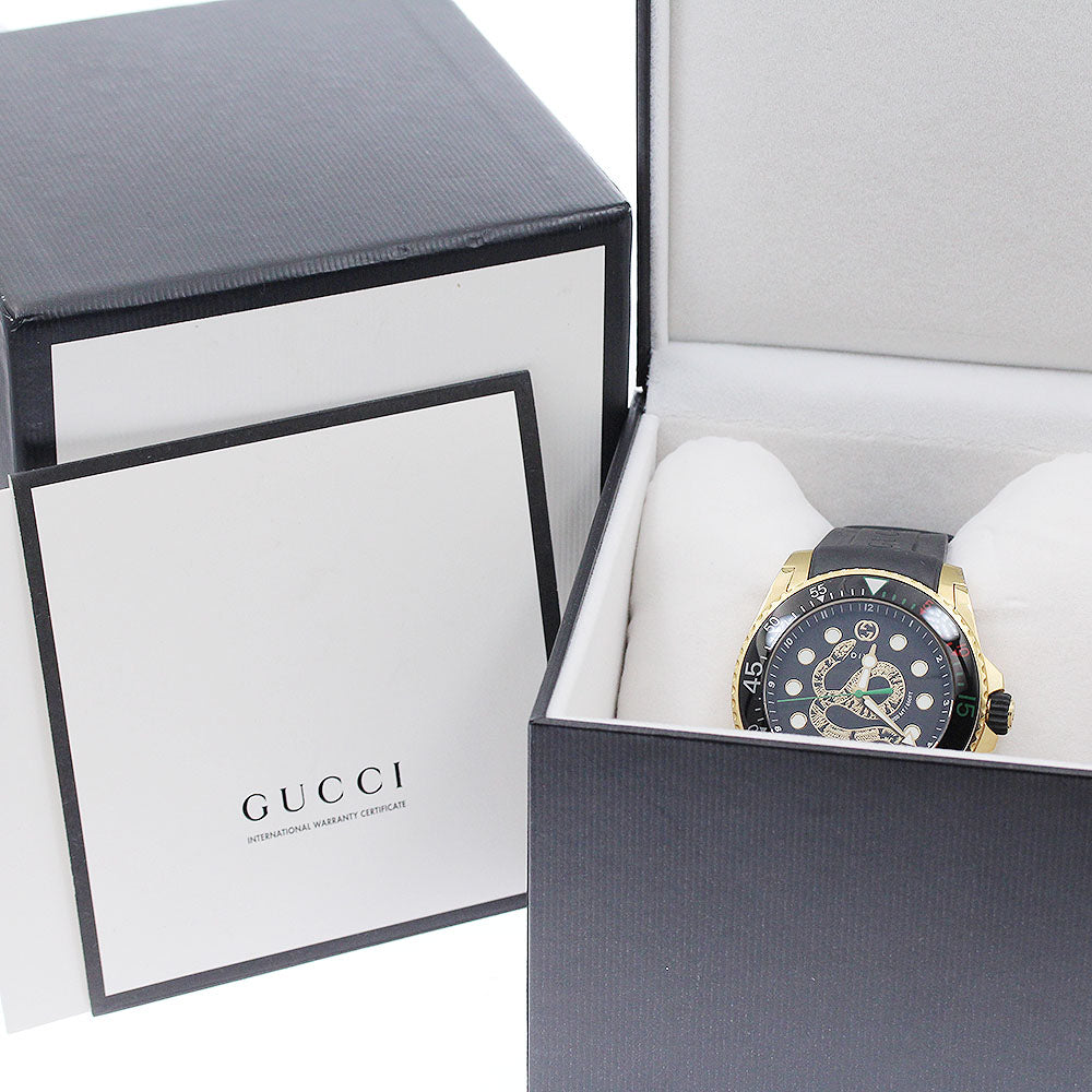 GUCCI Dive Snake 136.2/YA136219 Date Black Dial Quartz Men's Watch_948357