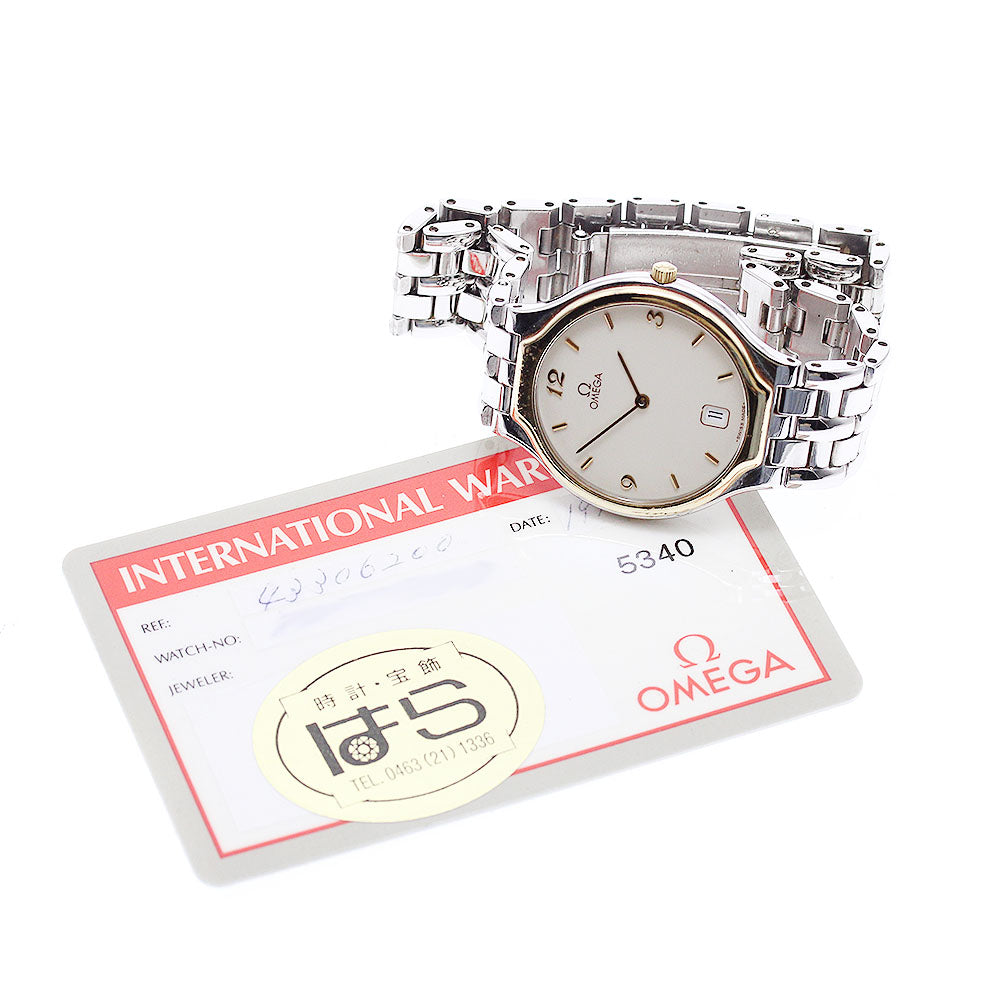 OMEGA De Ville 4330.62 YG bezel date beige Dial Quartz Men's Watch_948358