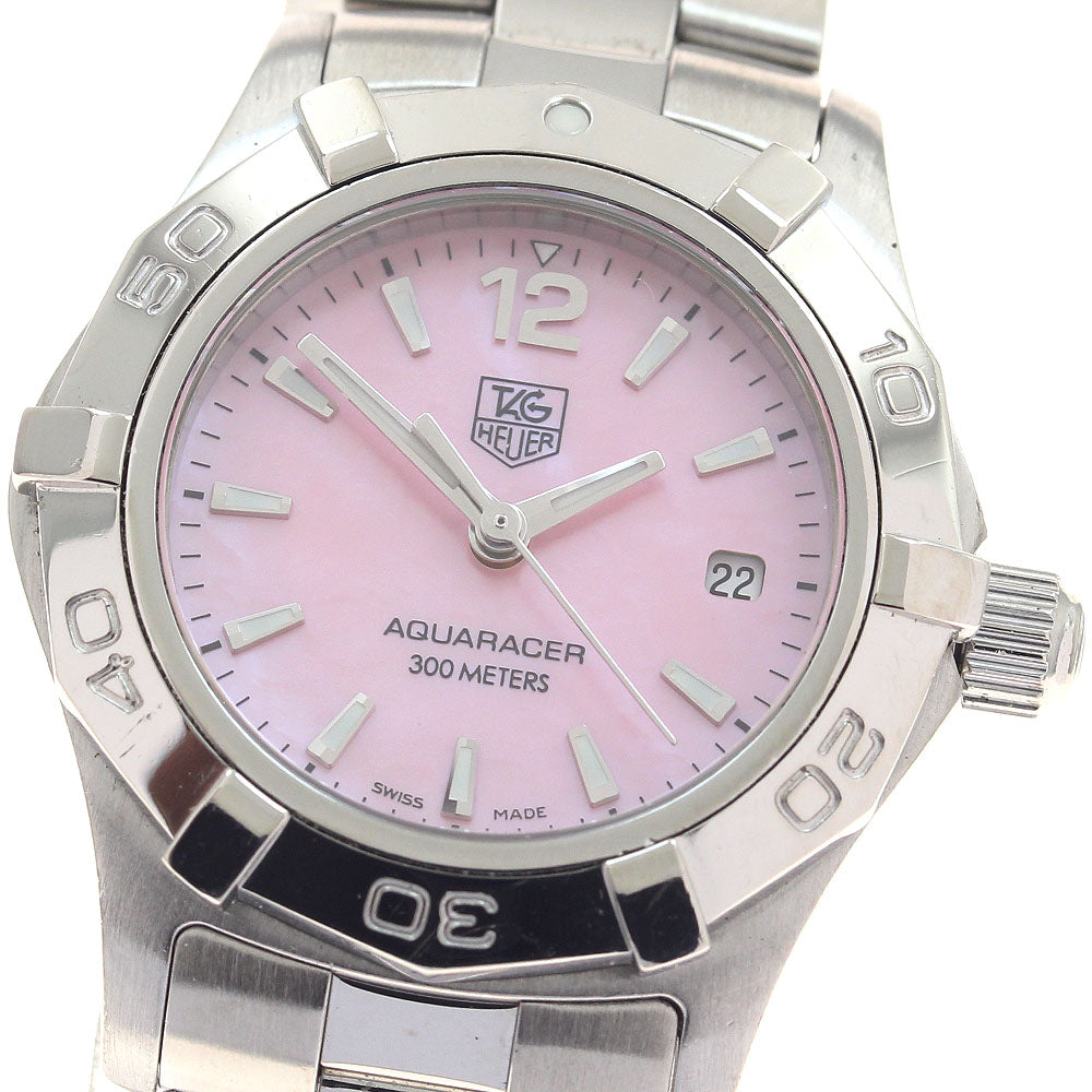 TAG HEUER Aqua racer WAF1418 Date Pink shell Dial Quartz Ladies Watch_948364
