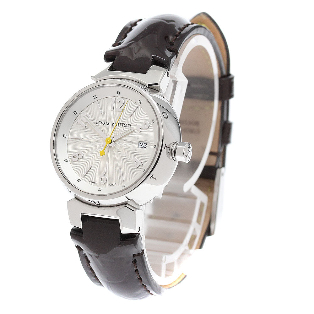 LOUIS VUITTON Tambour Q121K Date Silver Dial Quartz Ladies Watch_948365