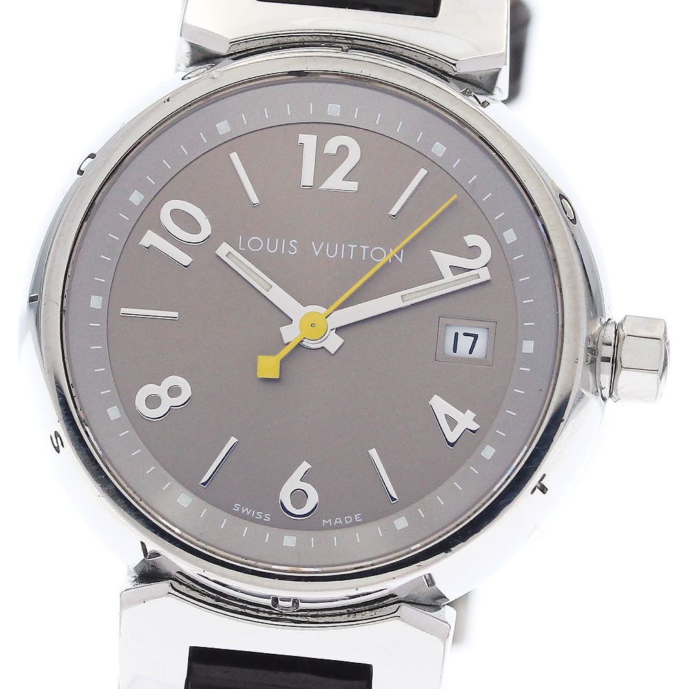 LOUIS VUITTON Tambour Q1212 Date Brown Dial Quartz Ladies Watch_948382