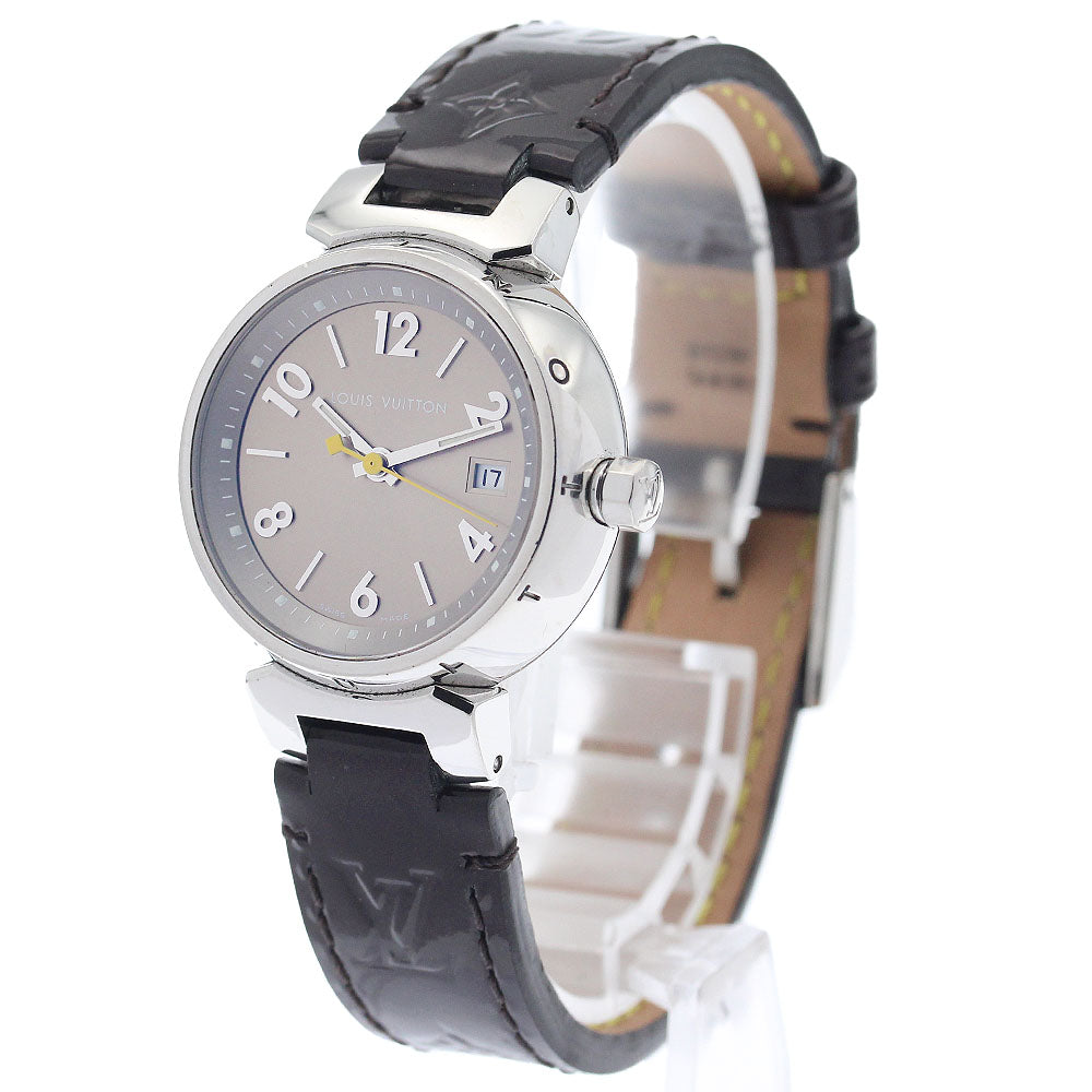 LOUIS VUITTON Tambour Q1212 Date Brown Dial Quartz Ladies Watch_948382
