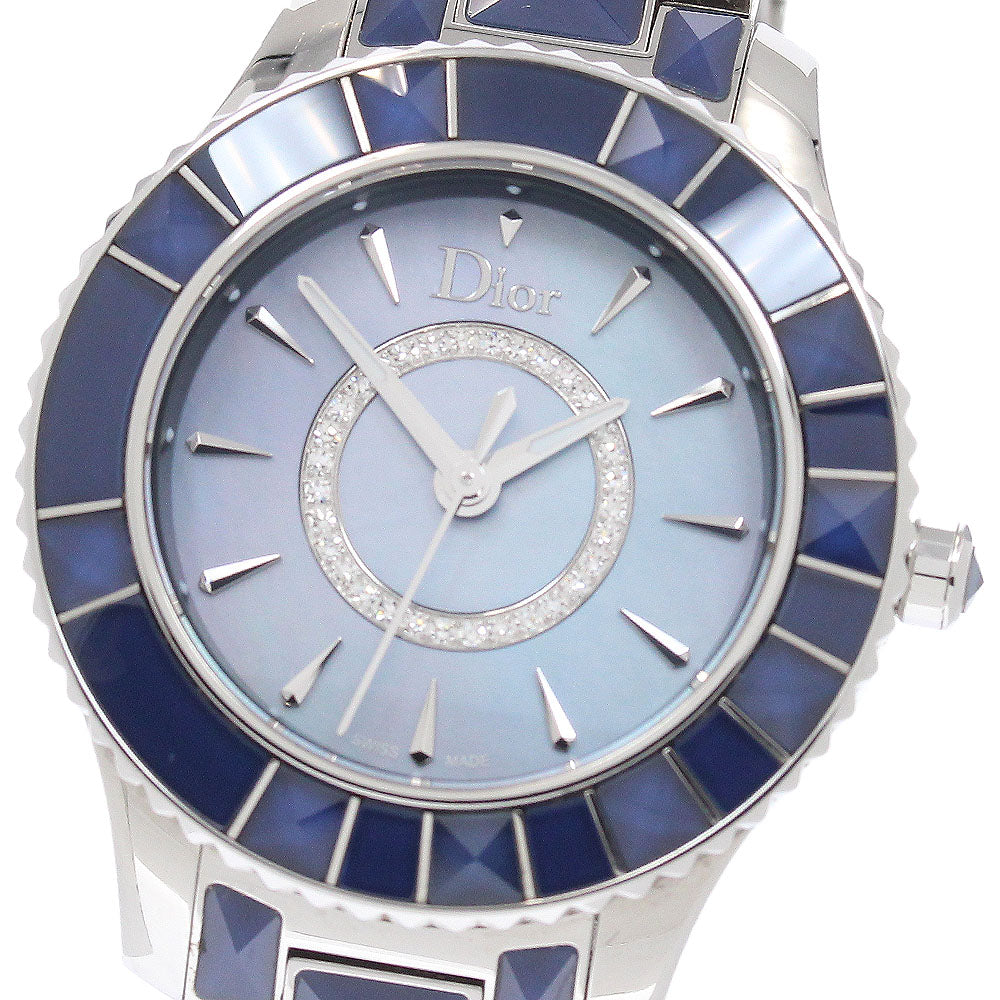 Dior crystal CD143117M001 Circle Diamond Blue shell Dial Quartz Ladies Watch_948399