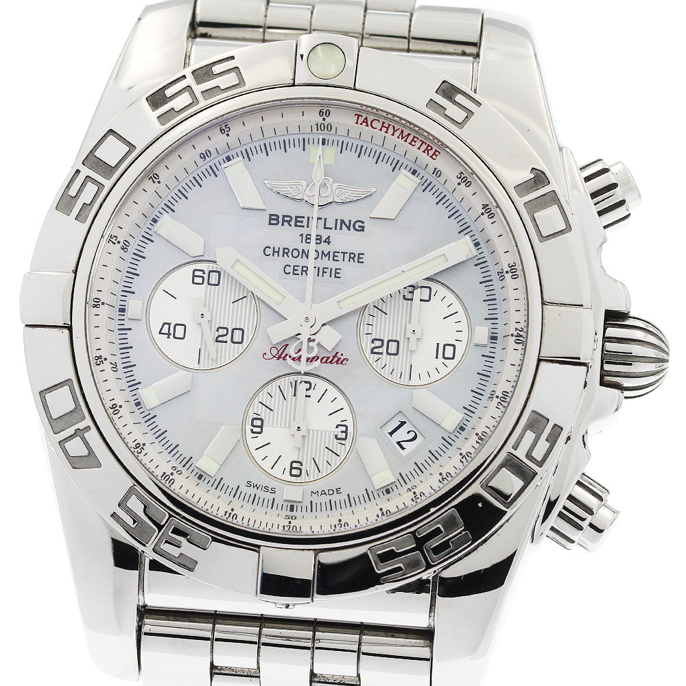 BREITLING Chronomat 44 AB0110 Chronograph with white mother-of-pearl dial White shell Dial Automatic Men's Watch_948421
