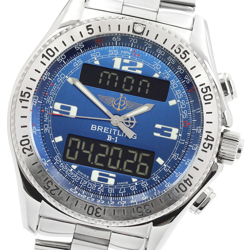 BREITLING B-1 A68362 blue Dial Quartz Men's Watch_948424