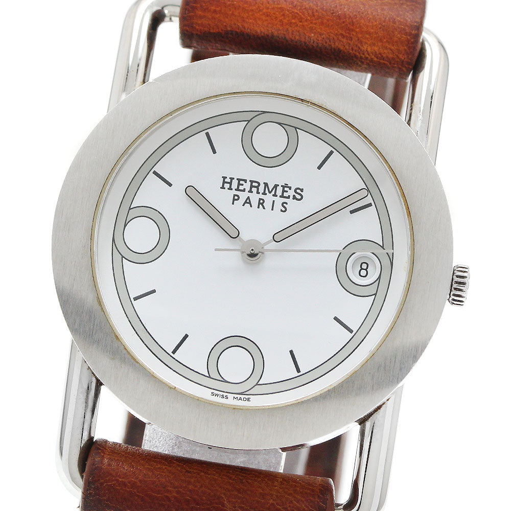 HERMES Valenia Rondo BR1.710 Date white Dial Quartz Ladies Watch_948491