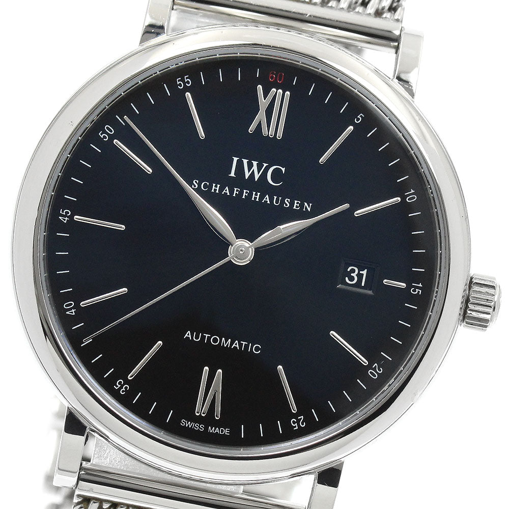 IWC SCHAFFHAUSEN Portofino IW356506 Date Black Dial Automatic Men's Watch_948536