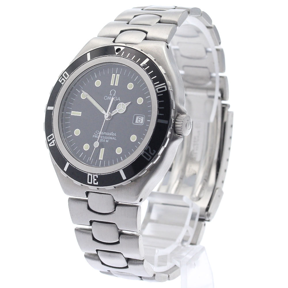 OMEGA Seamaster200m Large size date black Dial Quartz Men's Watch_948541