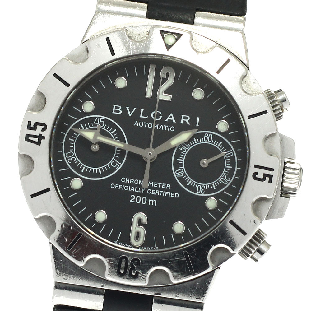 BVLGARI Diagono Scuba SCB38S Chronograph black Dial Automatic Men's Watch_948555