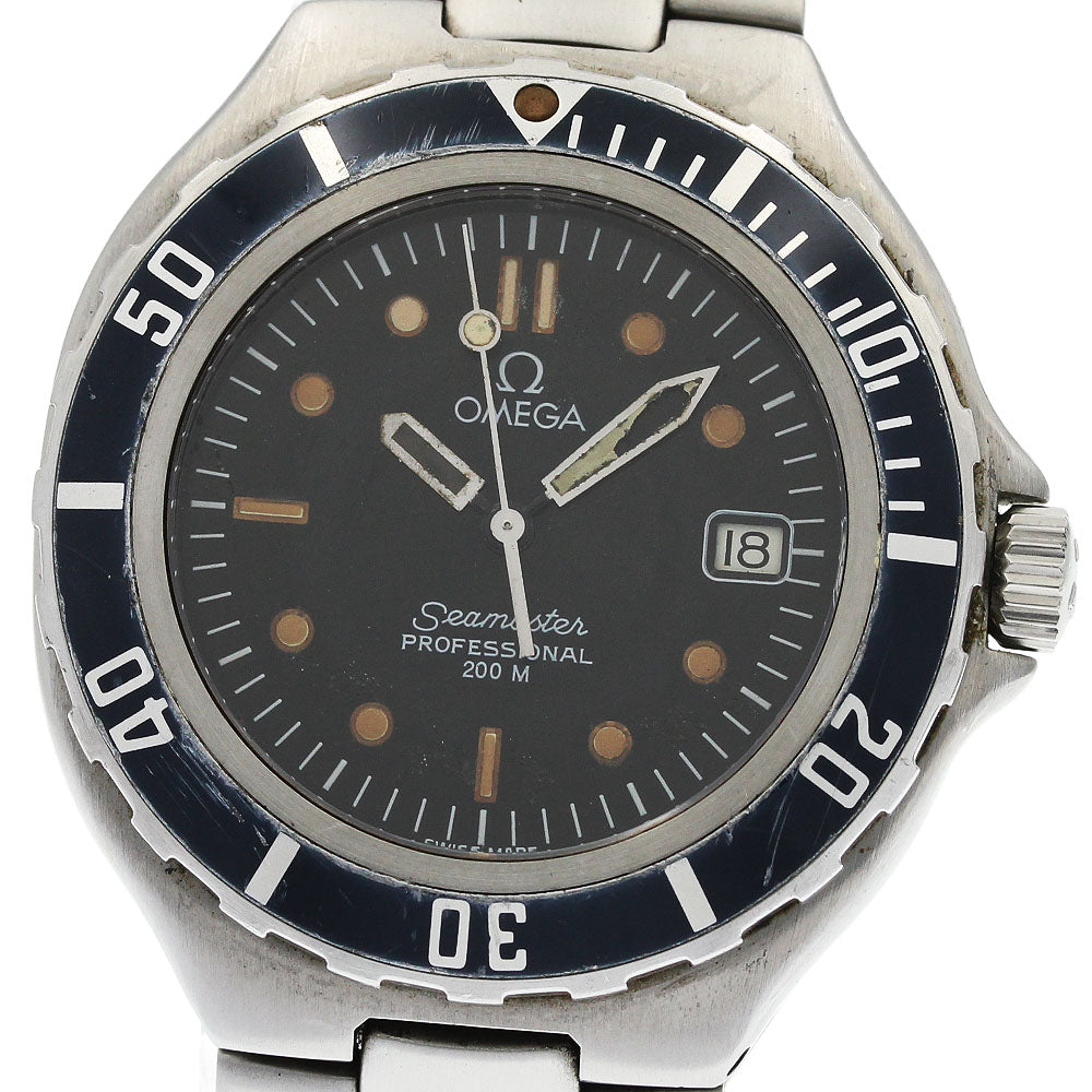 OMEGA Seamaster200m Date Black Dial Quartz Men's Watch_948560