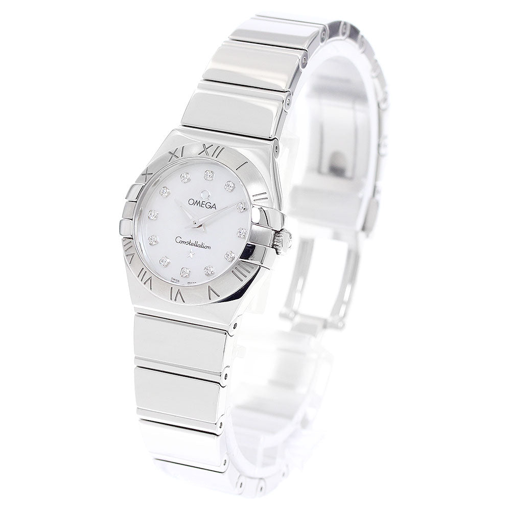 OMEGA Constellation polish 123.10.24.60.55.002 12P diamond White shell Dial Quartz Ladies Watch_948570