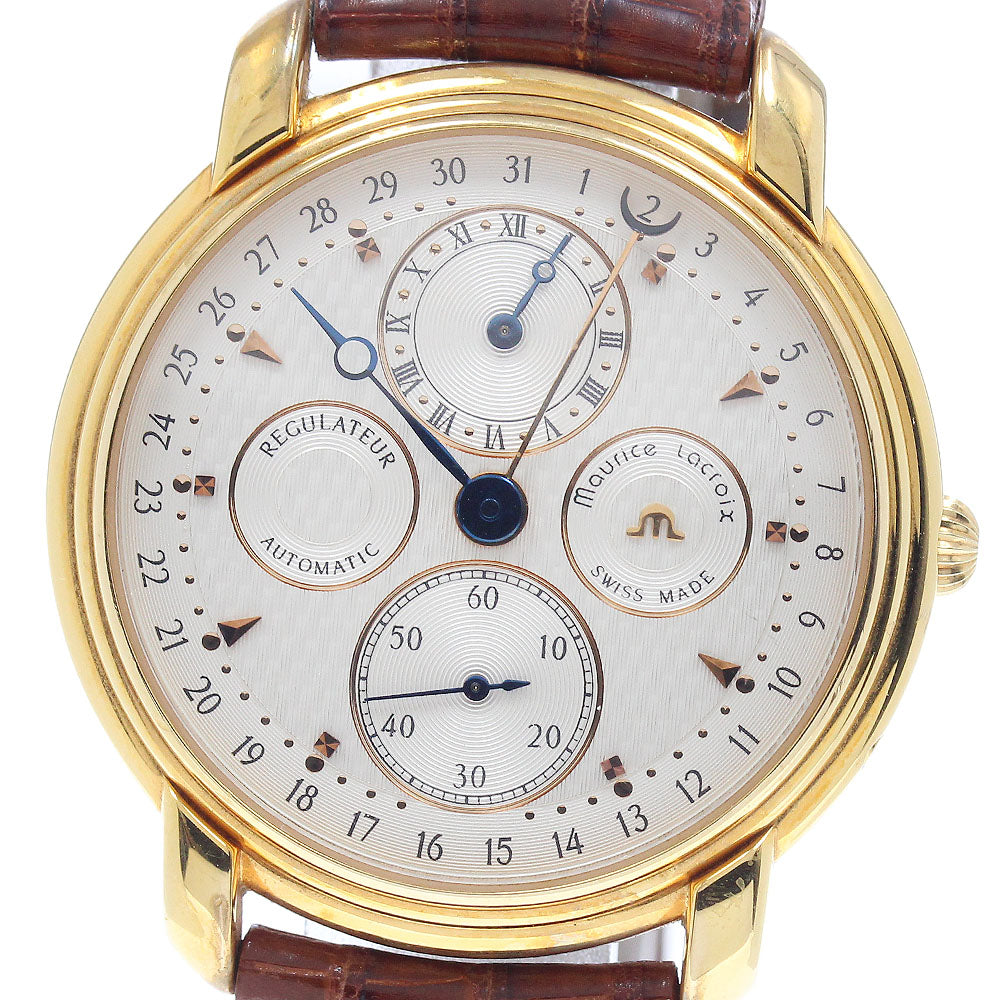 MAURICE LACROIX Regulator 19275 Pointer Date Small Second Silver Dial Automatic Men's Watch_948588