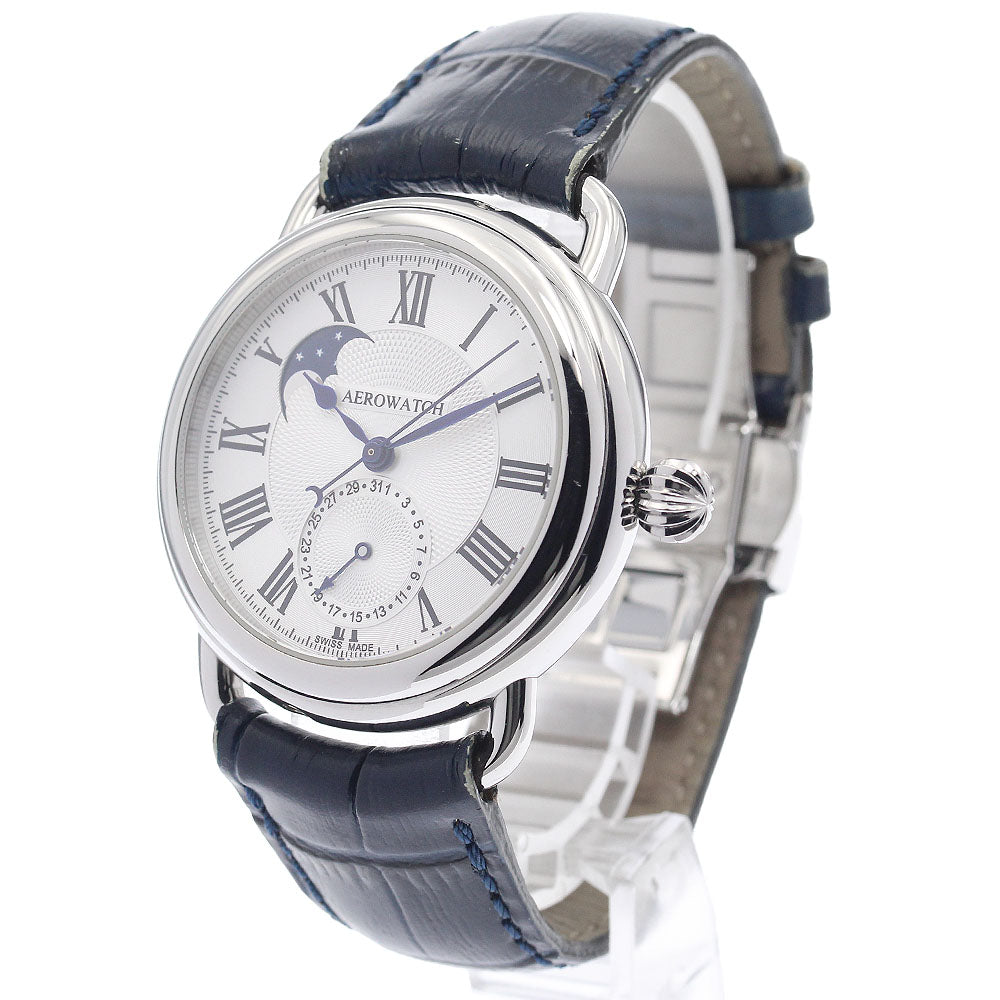 AEROWATCH 1942 moon phase 74969 AA01 Date Silver Dial Automatic Men's Watch_948638