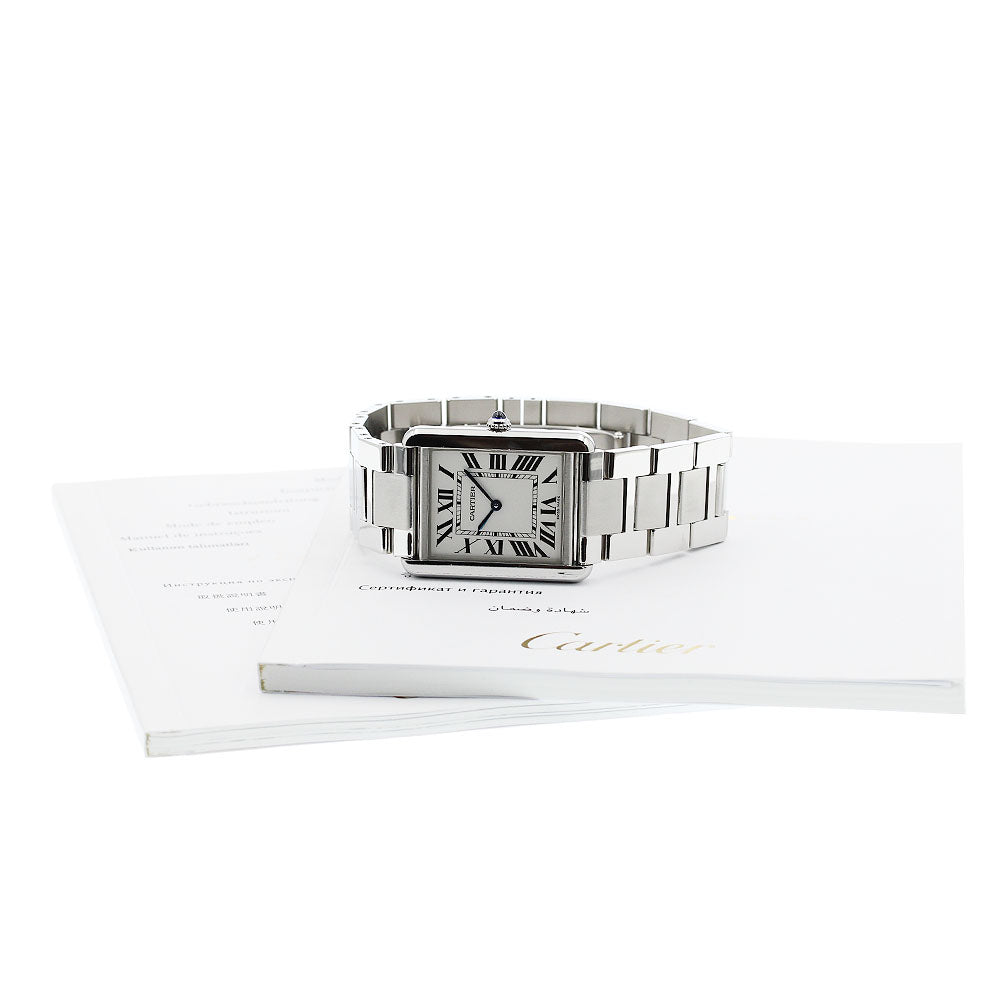 CARTIER Tank solo LM W5200014 Silver Dial Quartz Men's Watch_948652