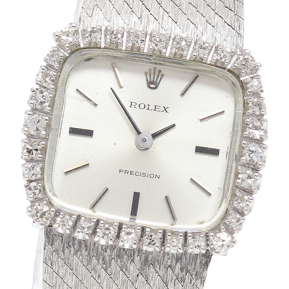 ROLEX Precision 2611 Diamond bezel cal.1400 Silver Dial Hand Winding Ladies Watch_948698