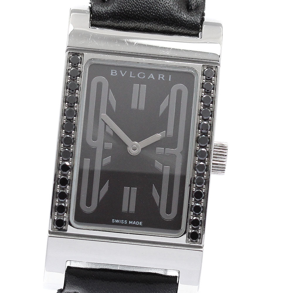 BVLGARI Rettangolo RT39S black diamond bezel black Dial Quartz Ladies_948699