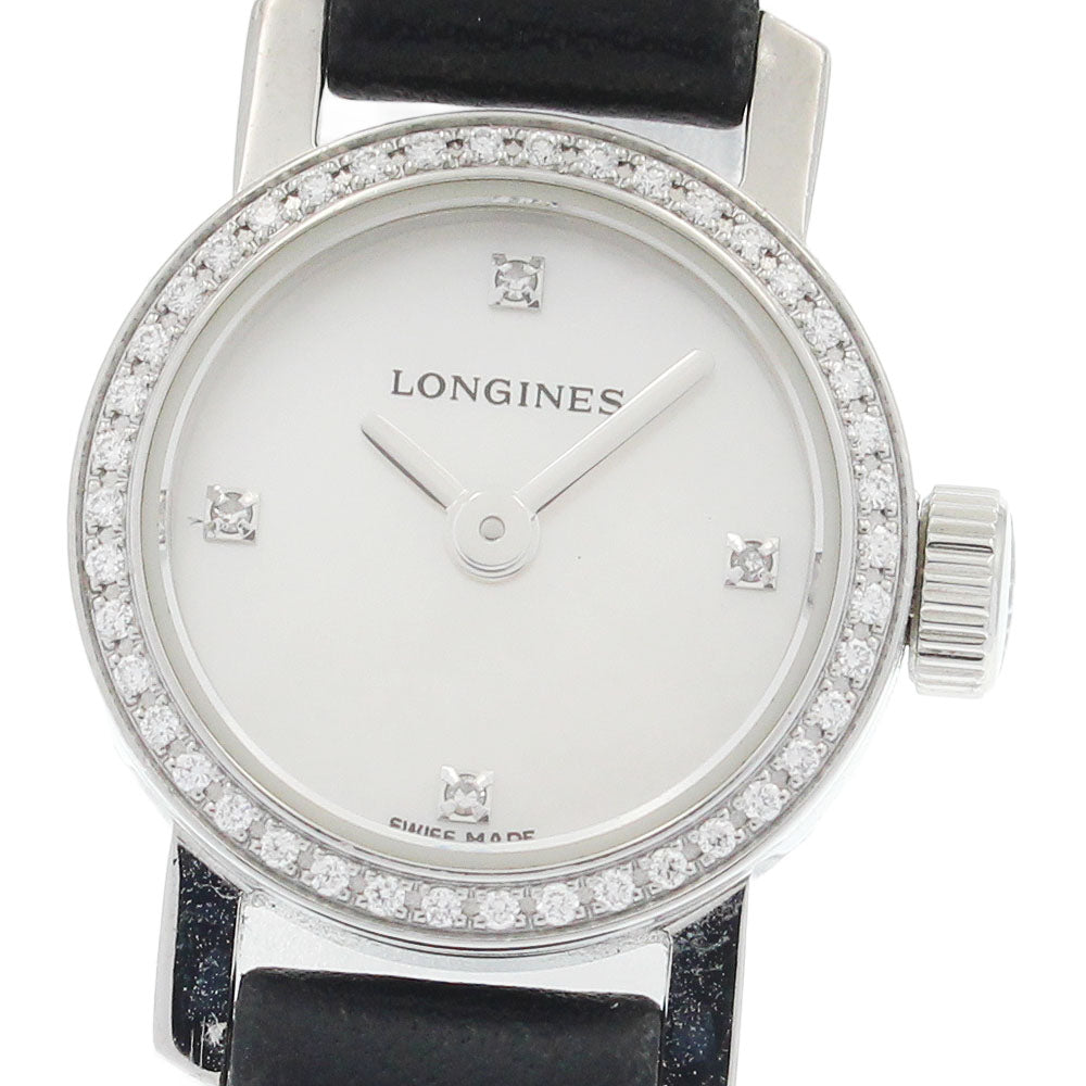 LONGINES mini L2.303.0 4P diamond bezel White shell Dial Quartz Ladies Watch_948717
