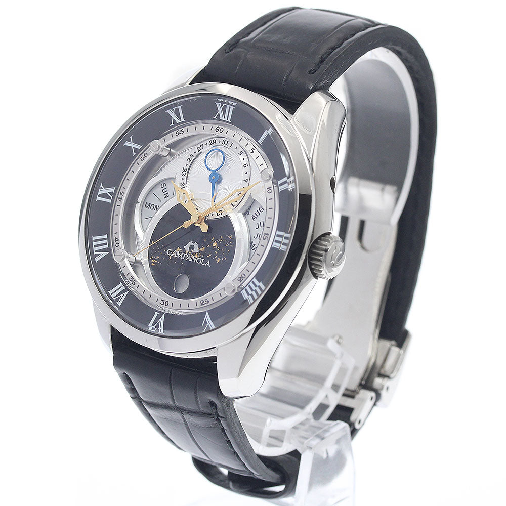 CITIZEN Campanora Tenmansei BU0020-03A/8730-T018033 Triple calendar moon phase Silver / Black Dial Quartz Men's Watch_948795