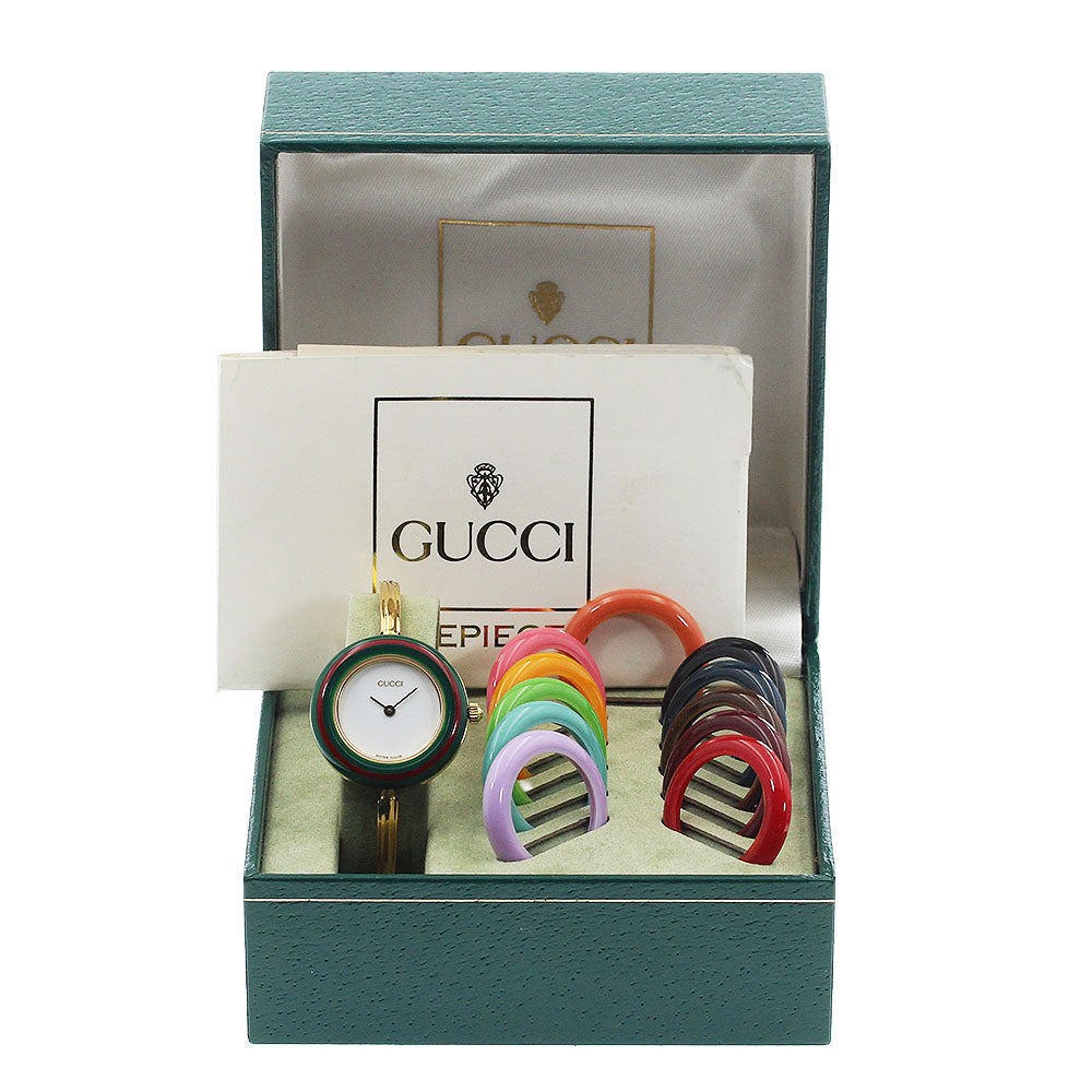 GUCCI Change bezel 11/12.2 white Dial Quartz Ladies Watch_948811