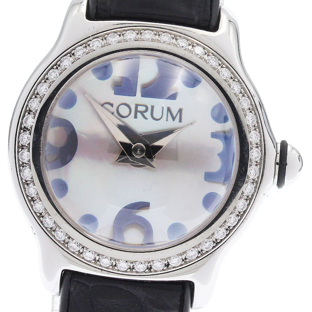 CORUM bubble 101.151.47 Diamond Bezel White shell Dial Quartz Ladies Watch_948826