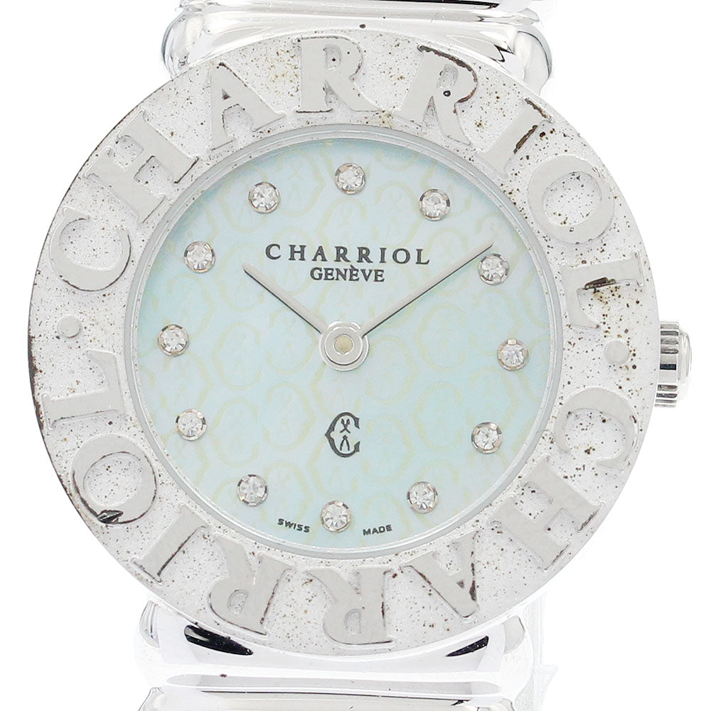 CHARRIOL Saint Tropez 0285 12P diamond Green shell Dial Quartz Ladies Watch_948830