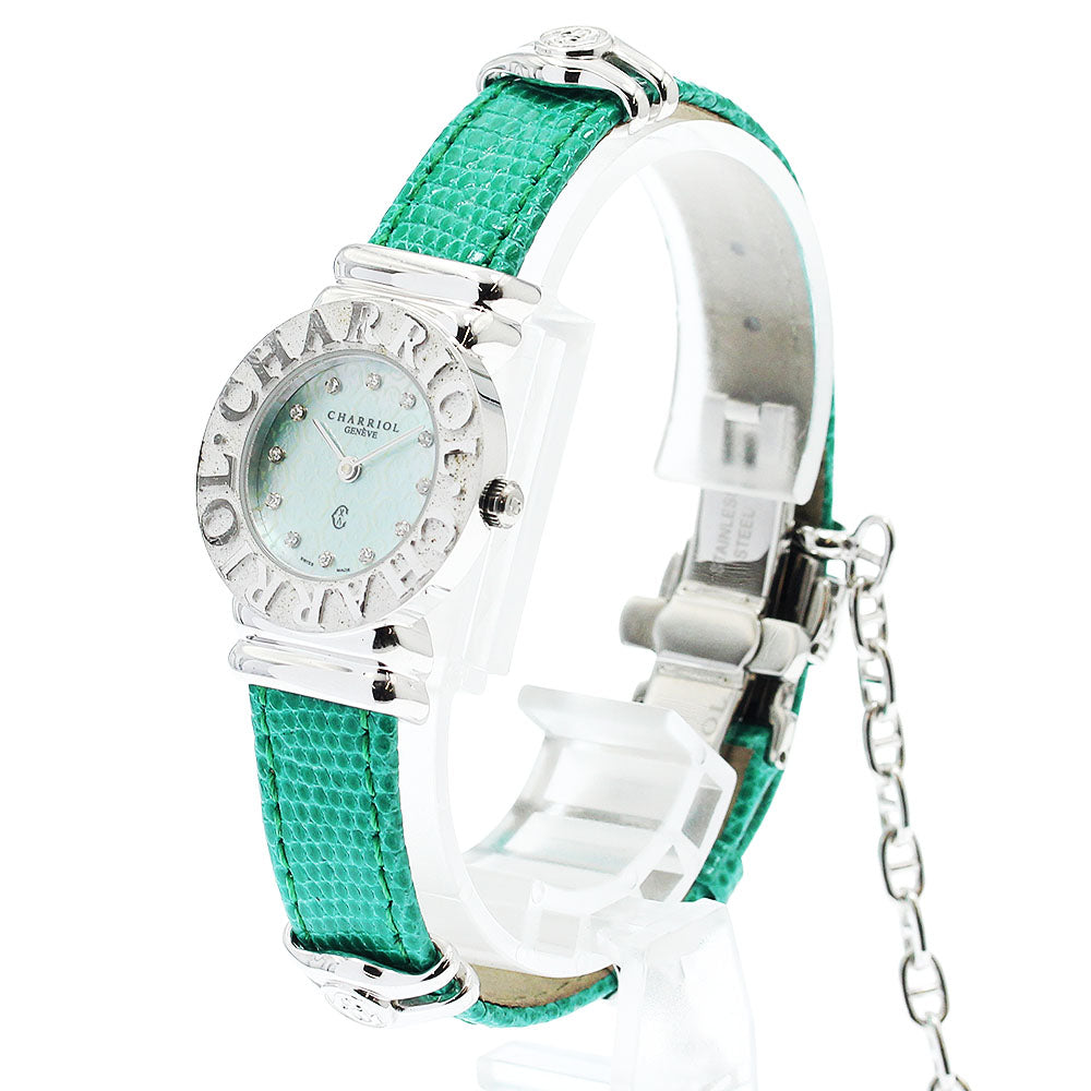 CHARRIOL Saint Tropez 0285 12P diamond Green shell Dial Quartz Ladies Watch_948830