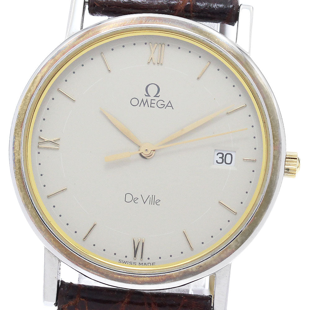 OMEGA De Ville Date beige Dial Quartz Men's Watch_948842