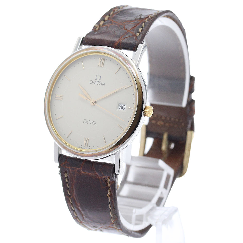 OMEGA De Ville Date beige Dial Quartz Men's Watch_948842