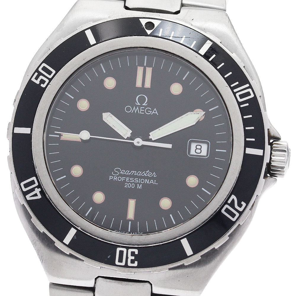 OMEGA Seamaster 200M Large Size Date Black Dial Quartz Men's Watch_948862