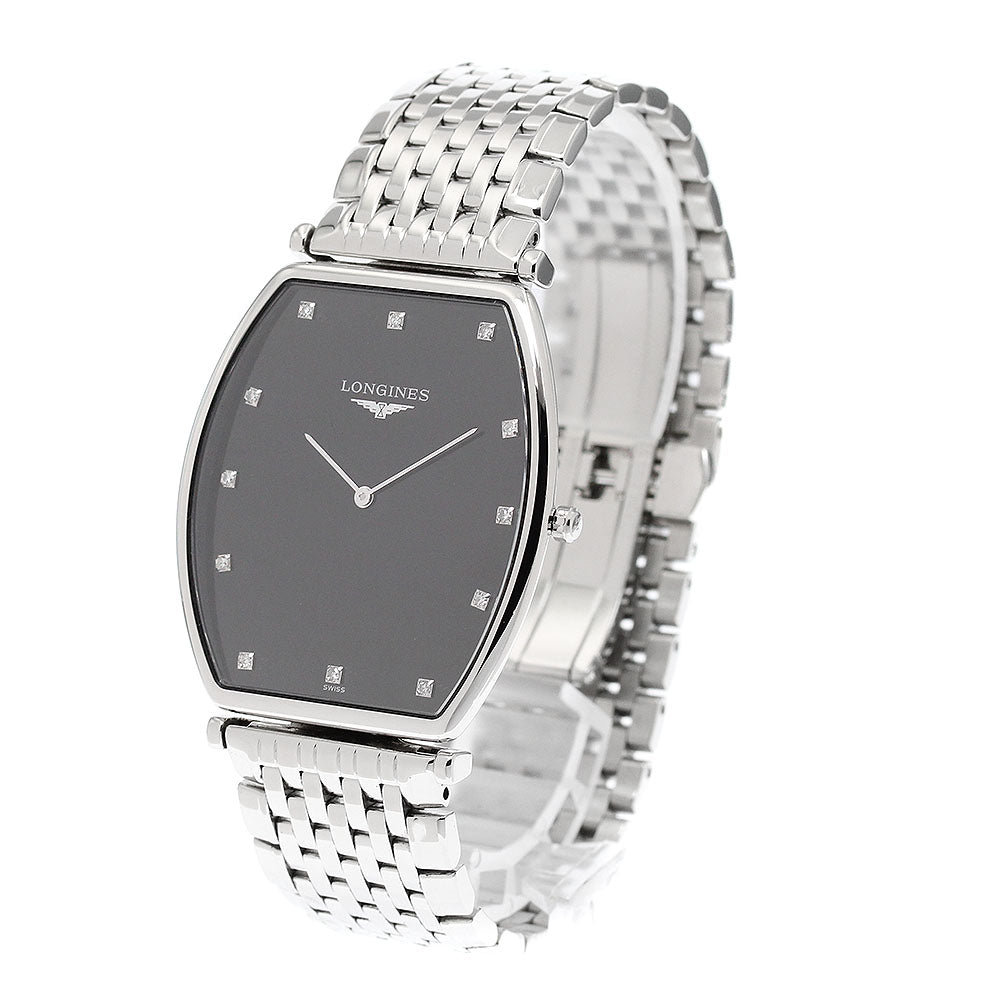 LONGINES Grand classic L4.786.4 12P diamond black Dial Quartz Men's Watch_948905