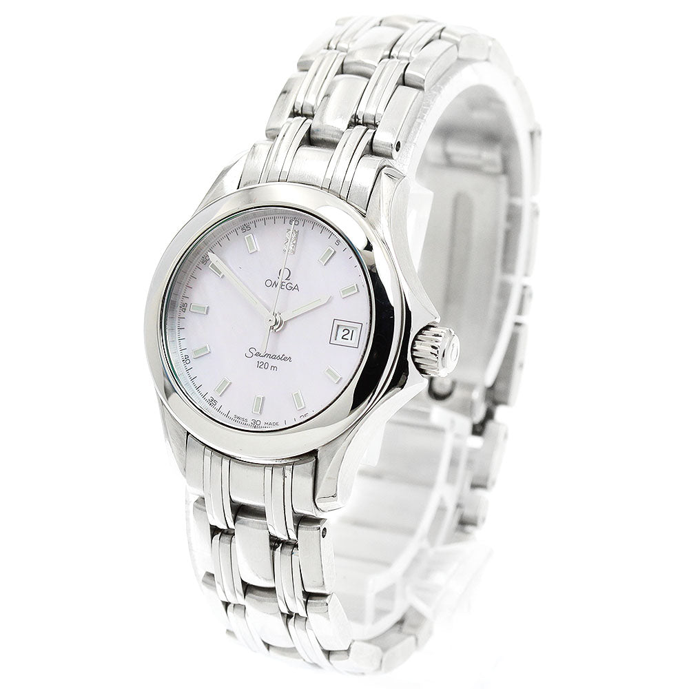 OMEGA Seamaster120M 2581.64 2P Diamond Mother-of-Pearl Dial Pink shell Dial Quartz Ladies Watch_948925