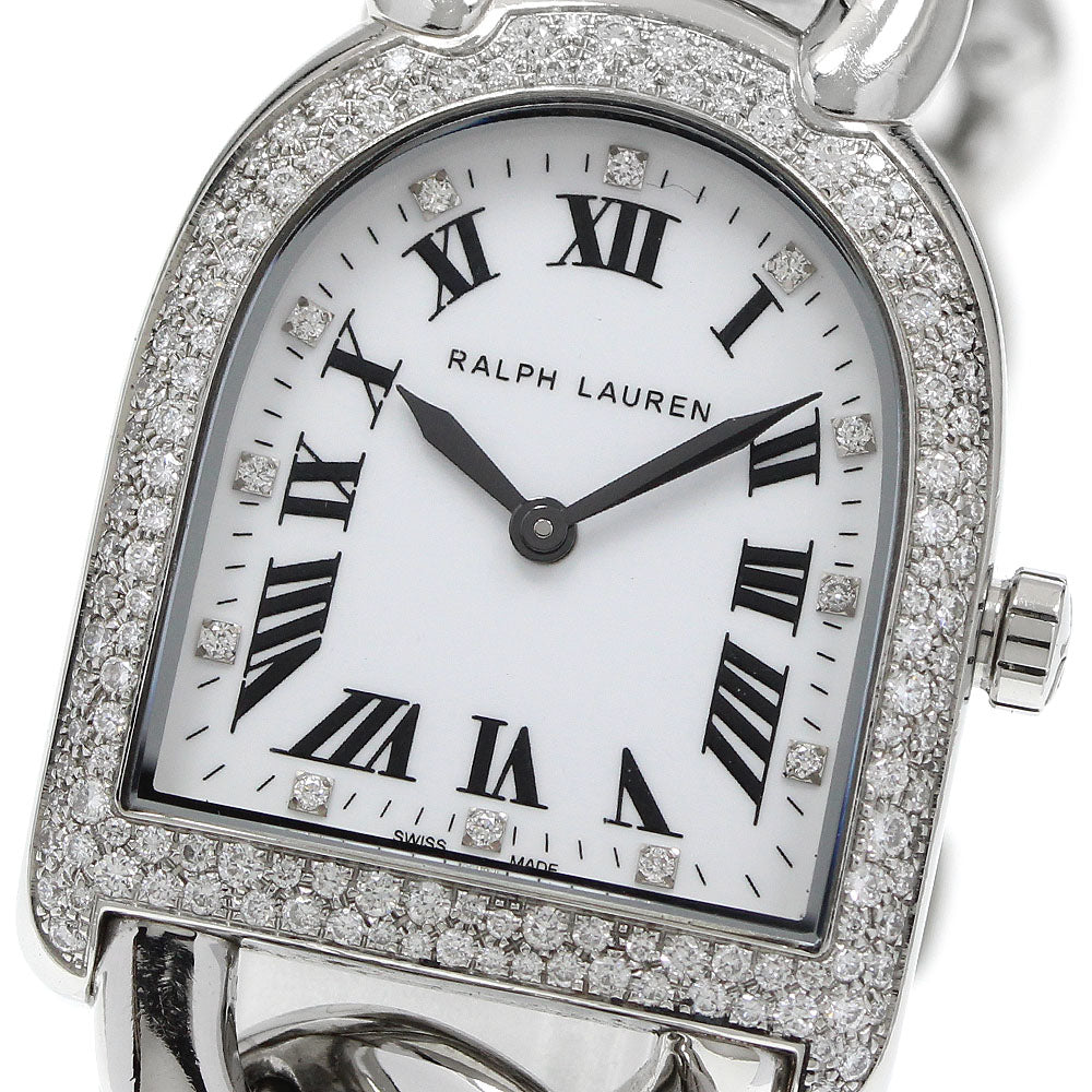 RALPH LAUREN Stirrup K00401 12P diamond bezel white Dial Quartz Ladies_948928
