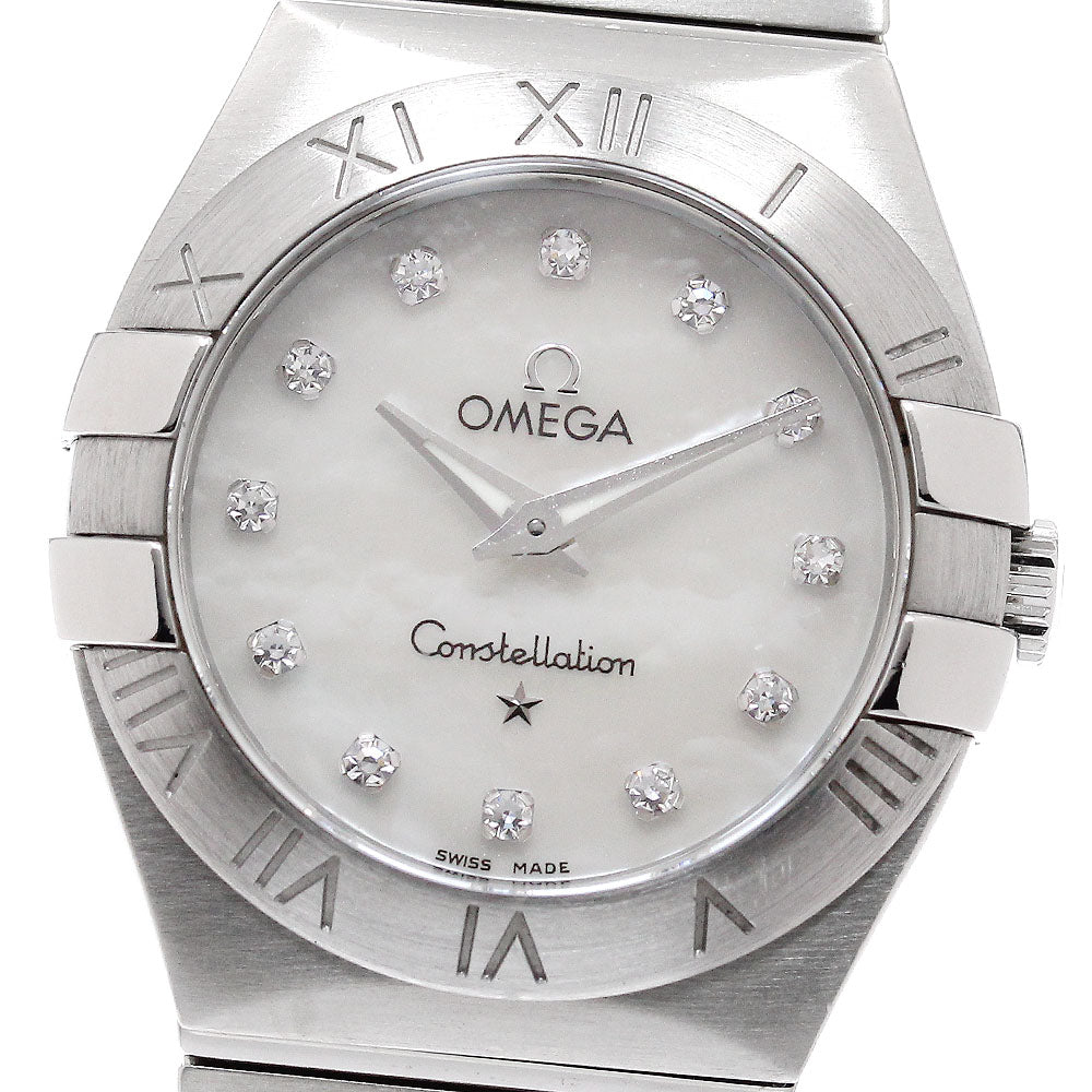OMEGA Constellation 123.10.27.60.55.001 12P diamond White shell Dial Quartz Ladies Watch_949015