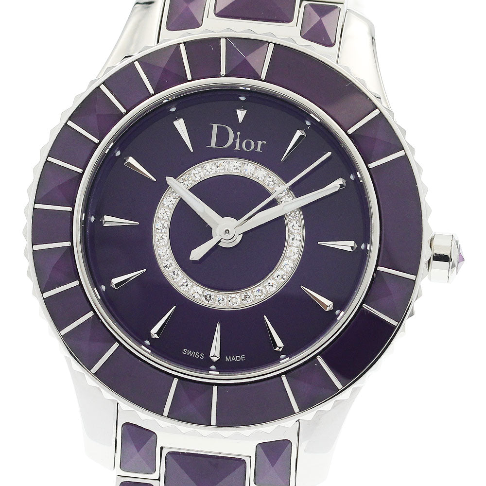 Dior crystal CD143112 Circle Diamond purple Dial Quartz Ladies Watch_949018