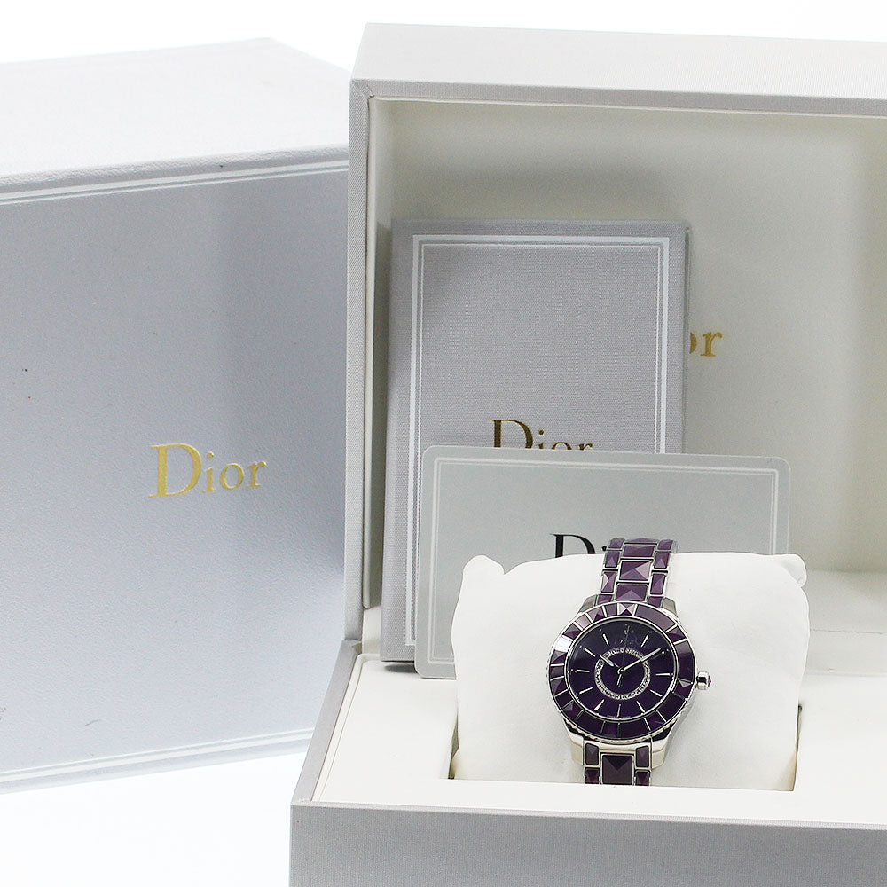 Dior crystal CD143112 Circle Diamond purple Dial Quartz Ladies Watch_949018