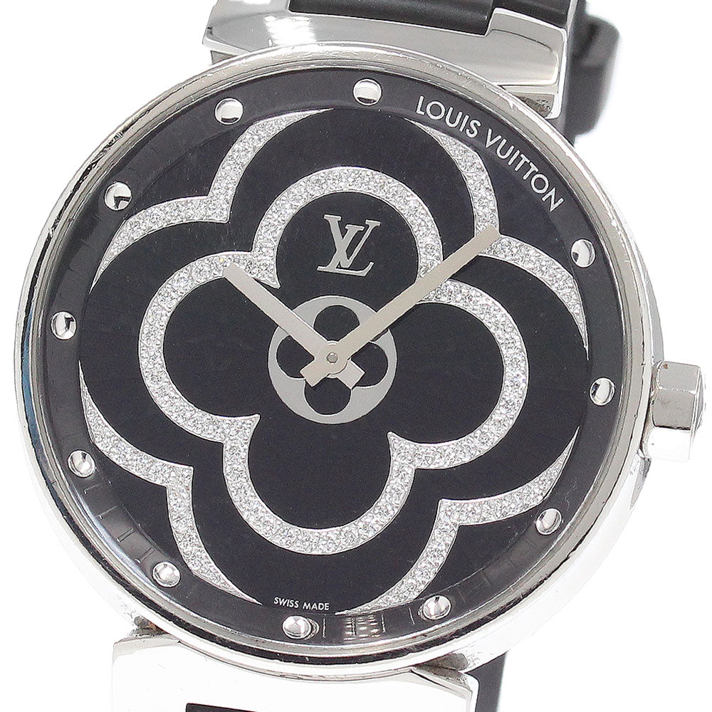 LOUIS VUITTON Tambour Moon Divine QA022 Diamond black Dial Quartz Men's_949029