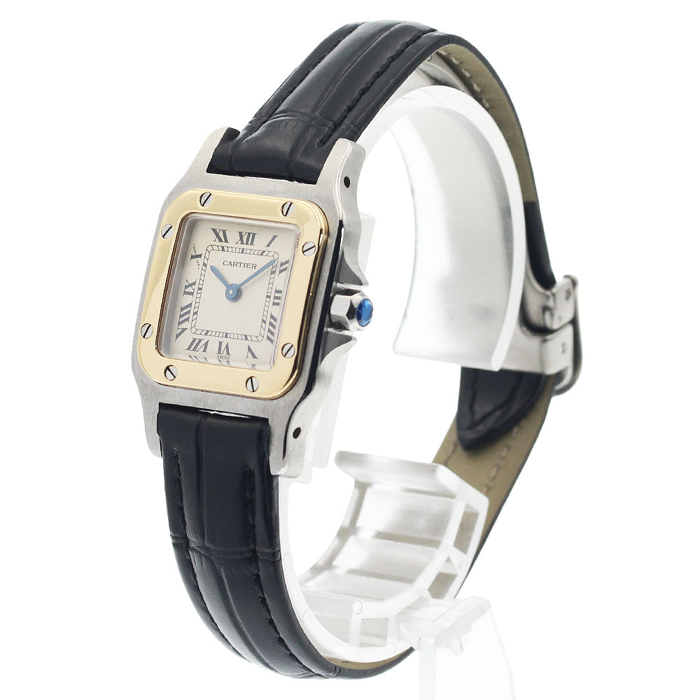 CARTIER Santos Galbee SM YG bezel Silver Dial Quartz Ladies Watch_949038
