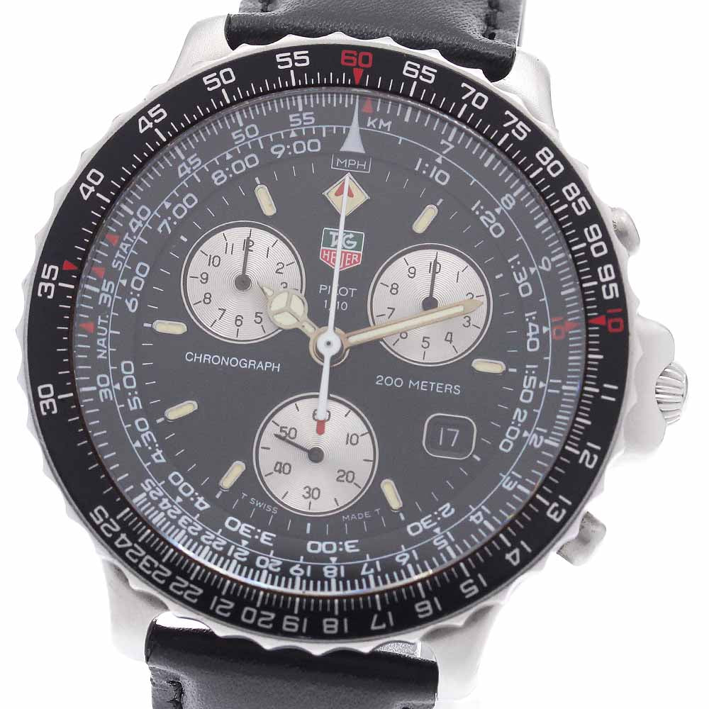 TAG HEUER pilot 530.306 Chronograph Date black Dial Quartz Men's Watch_949123