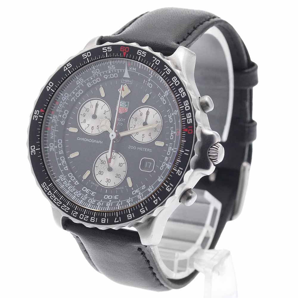 TAG HEUER pilot 530.306 Chronograph Date black Dial Quartz Men's Watch_949123